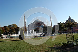 View of the Hagia Sophia museum in Istanbul Turkey. Santa Sofia. Ayasofya photo